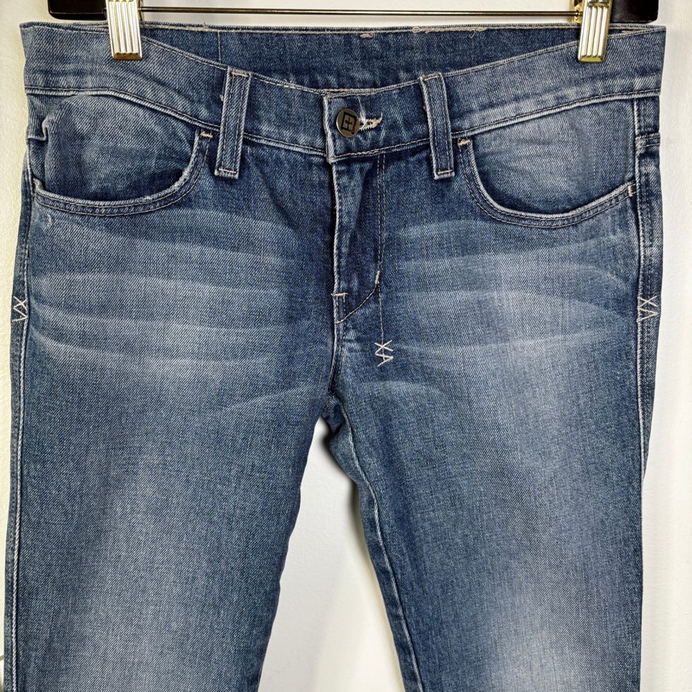 Ksubi Womens Size 27 Blue Skinny Jeans Zip Ankle Detail‎ Stitched Pockets Emb + - Picture 2 of 11